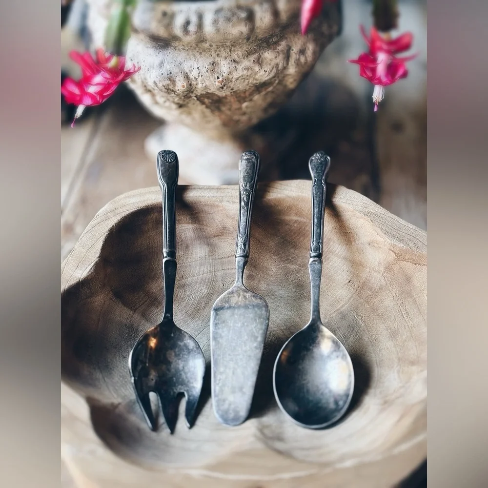 Vintage 3-Piece Stainless Serving Set Monogram Z Pie Server Spoon Fork